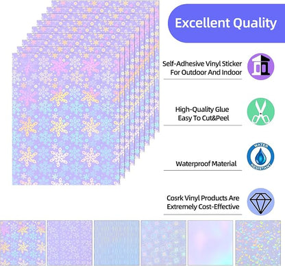 36 Sheets Holographic Sticker Paper, Transparent Overlay Lamination Sticker - Image 2