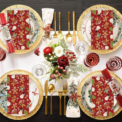 Horaldaily 100 Christmas Disposable Paper Decorative Guest Napkins, Gingerbread - Image 5
