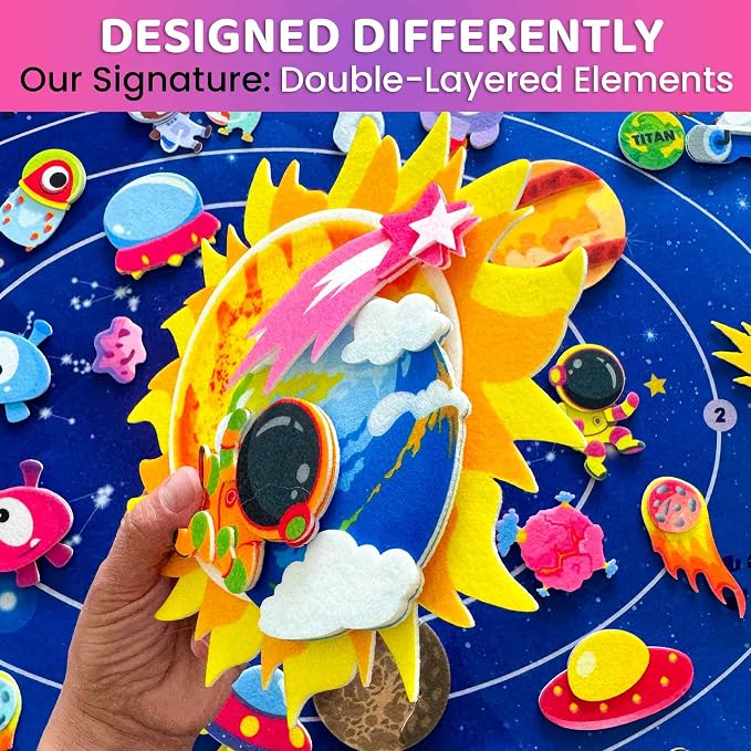QUOKKA Space Felt Board for Kids 3-5 Years Old - Image 5