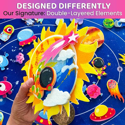 QUOKKA Space Felt Board for Kids 3-5 Years Old - Image 5