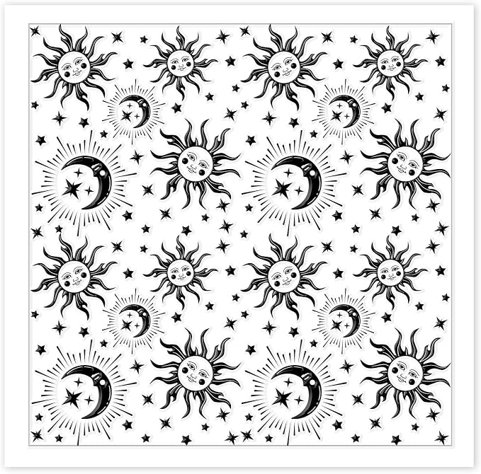 CHGCRAFT Sun Moon Stars Polymer Clay Texture Sheets Silicone Texture Stamp Clay - Image 8