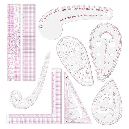 Fashion Clear Metric Sewing Ruler Set, French Curve Pattern Rulers by LINXIAO