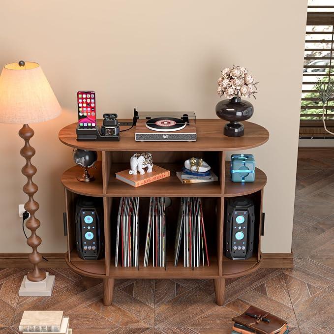 Large Round Record Player Stand - Image 4