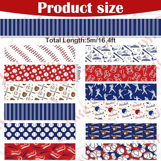 12 Rolls Baseball Washi Tape, Sport Masking Tape, Stadium Decorative Tapes - Image 2
