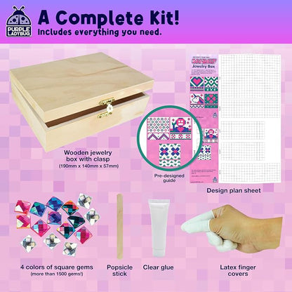PURPLE LADYBUG Sparkly DIY Wooden Jewelry Box Craft - Image 3