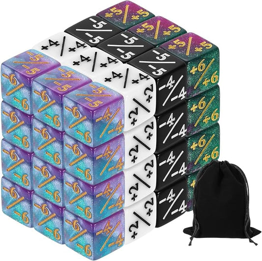 uxcell 48Pcs Magic Dice Counters, Acrylic D6 Life Token Dice Set by uxcell