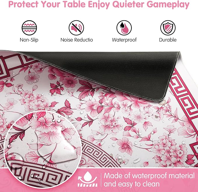 Mahjong Mat for Table 33x33 Inch, Noise-Reducing American Mahjong Mat, Mahjong - Image 4