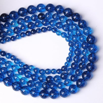 90pcs 4mm Natural Blue Crystal Crackle Quartz Stone Round Loose Beads - Image 3