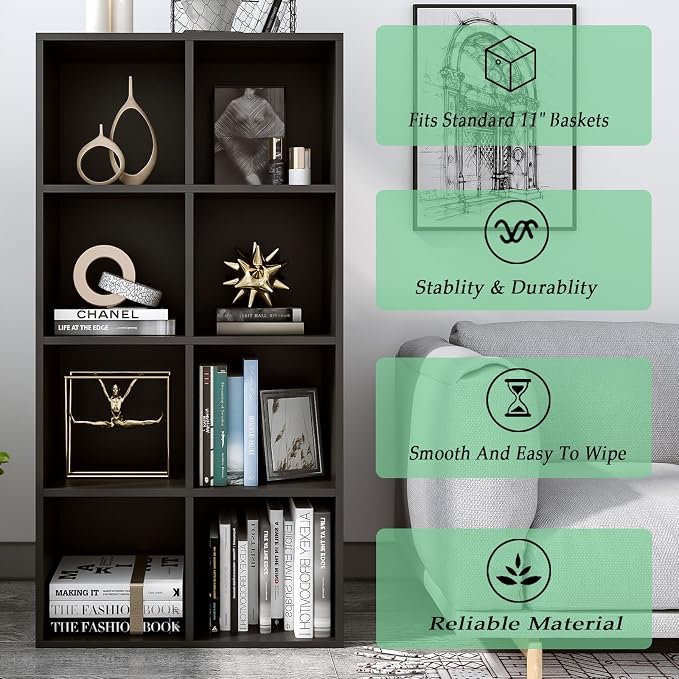 8-Cube Storage Shelf Bookcase - Image 7