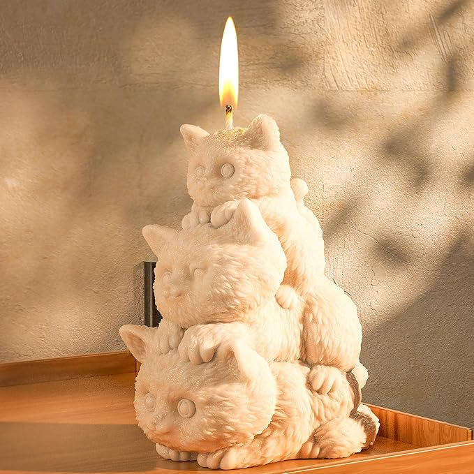 Cat Cylinder Mold Cat Candle by ESEDAGESiliconeMold