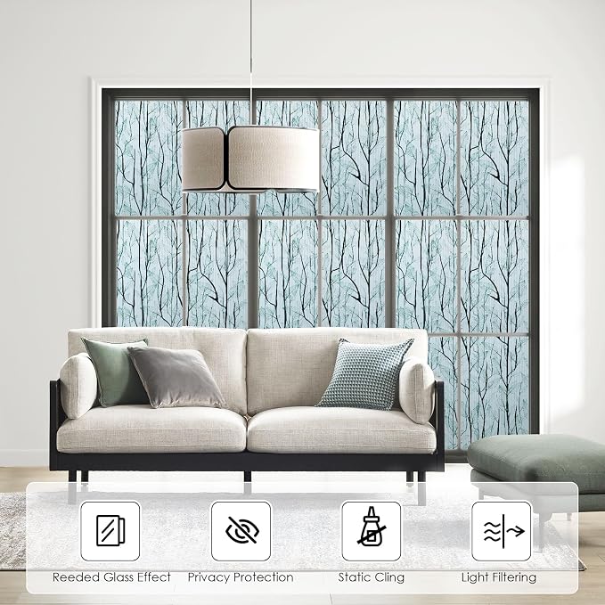 DKTIE Nature Pattern Rainbow Window Film Decorative Stained Glass Window Film - Image 2