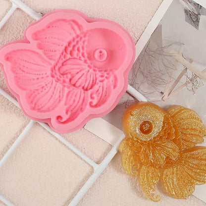 1 Pcs Vivid Ocean Theme Fish Fondant Mold, Cute Fish Candy Silicone Mold - Image 2