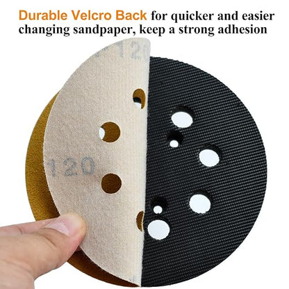 5-Inch 8-Hole Hook and Loop Sanding Discs 120-Grit Random Orbit Sandpaper - Image 4