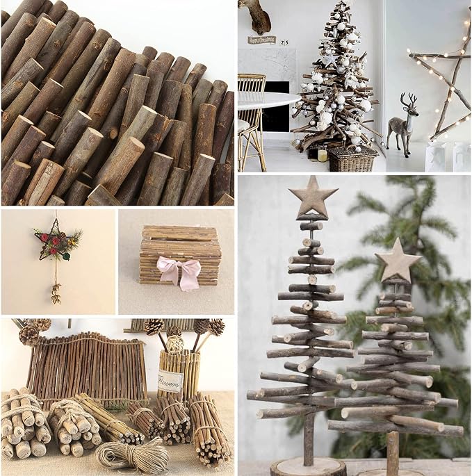 100PCS 4 inch Wood Log Sticks for Crafts 0.4-0.6 inch in Diameter - Image 7