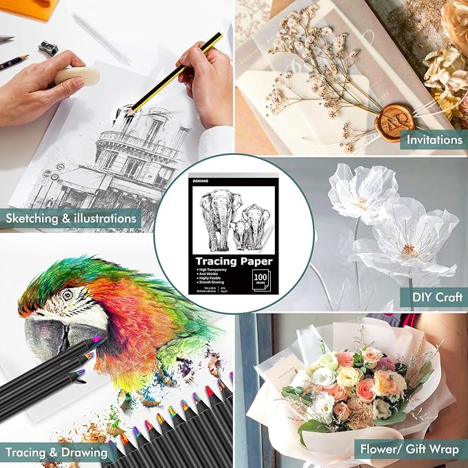 Tracing Paper 9"x12", 100 Sheets Transparent Vellum Paper - Image 5