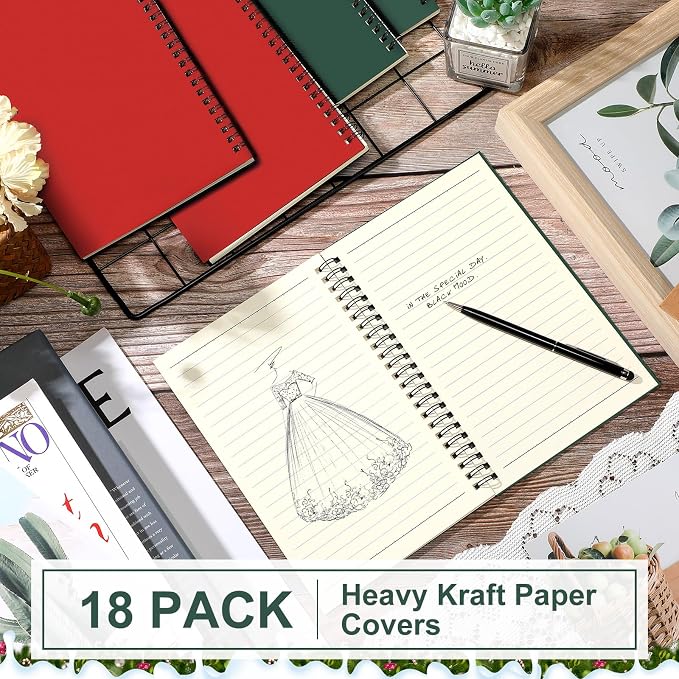Yahenda 18 Pcs Spiral Notebook Bulk A5 Journal Lined 8.3'' x 5.5'' Writing - Image 2