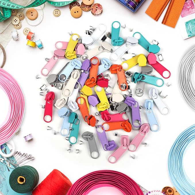 DOITEM 22.2 Yards/ 20 m 10 Pieces Assorted Colors #5 Nylon Coil Zippers - Image 8