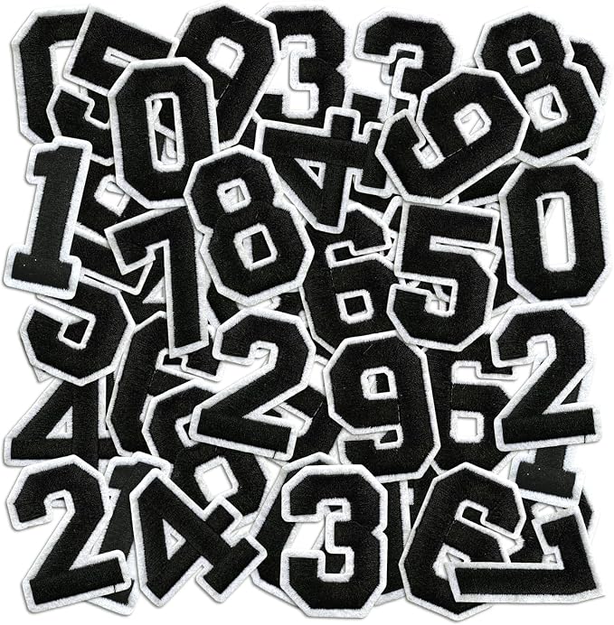 Number Iron On Patches, Numbers 0-9 Embroidery Applique Patch, DIY Decorative by Cazzon