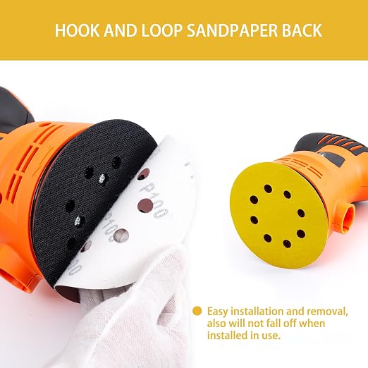 150PCS 40 Grit Gold Sanding Discs, 5-Inch 8-Hole Sandpaper - Image 4