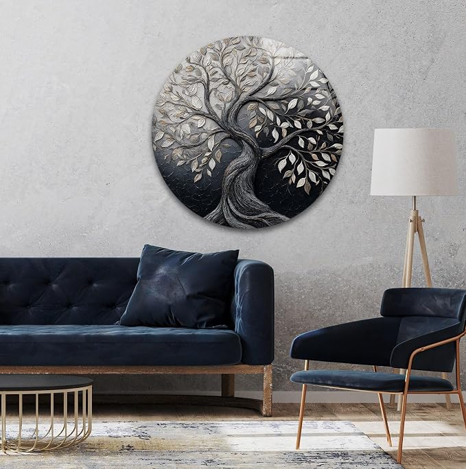 My Photostation.com 20'' Diameter Twilight Tree of Life Round Glass Wall Art by MyPhotostation