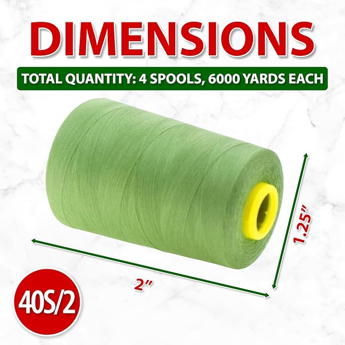 Mandala Crafts 4 Pack of Serger Threads Cones Spools - Image 4