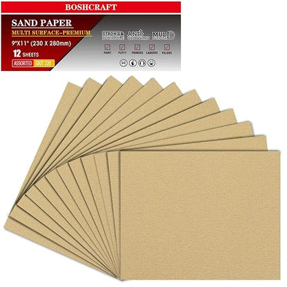 220 Grit Sandpaper, Sandpaper Assortment Sandpaper by BOSHCRAFT