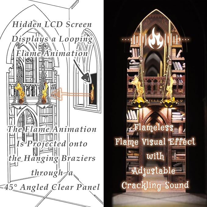 DolphinIsle Book Nook Kits for Adults, DIY Booknook Bookshelf Decor Magic Spell - Image 3