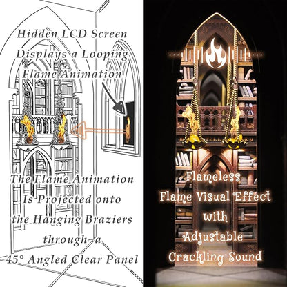 DolphinIsle Book Nook Kits for Adults, DIY Booknook Bookshelf Decor Magic Spell - Image 3