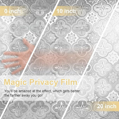 Window Privacy Film Decorative for Front Door, Bathroom Static Cling Stained - Image 2