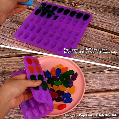 Sakolla 2 Pack Gummy Skull Candy Silicone Molds 40 Cavity Silicone Skull Molds - Image 4