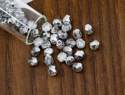 0.88oz Faceted Fire Polished Round Glass Beads 4mm, Czech Republic Bohemian - Image 8