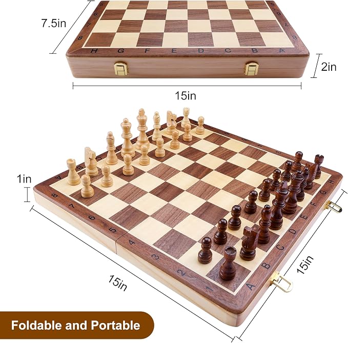 Gothink Magnetic Wooden Chess Board Set - Image 2