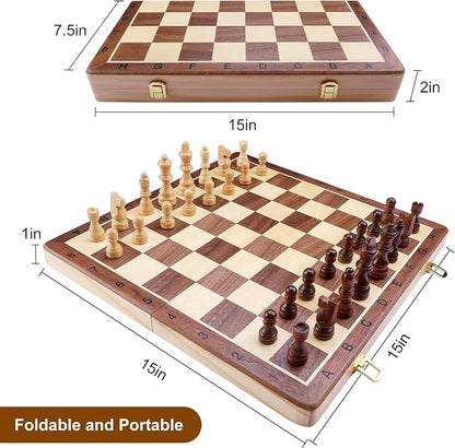 Gothink Magnetic Wooden Chess Board Set - Image 2