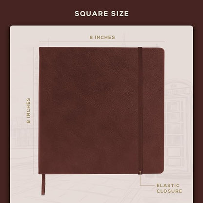 Beechmore Books Square Sketchbook – 8x8 Premium Vegan Leather Bound Large - Image 3