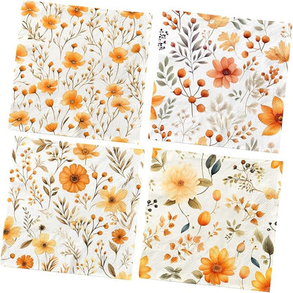 40Pcs Fall Napkins, Fall Baby Shower Decorations Autumn Harvest Party Napkins by Gupesxu