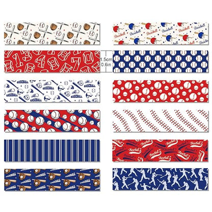 Adirasenotek 12 Rolls Sports Washi Tape, Baseball Washi Tape Decorative Paper - Image 2
