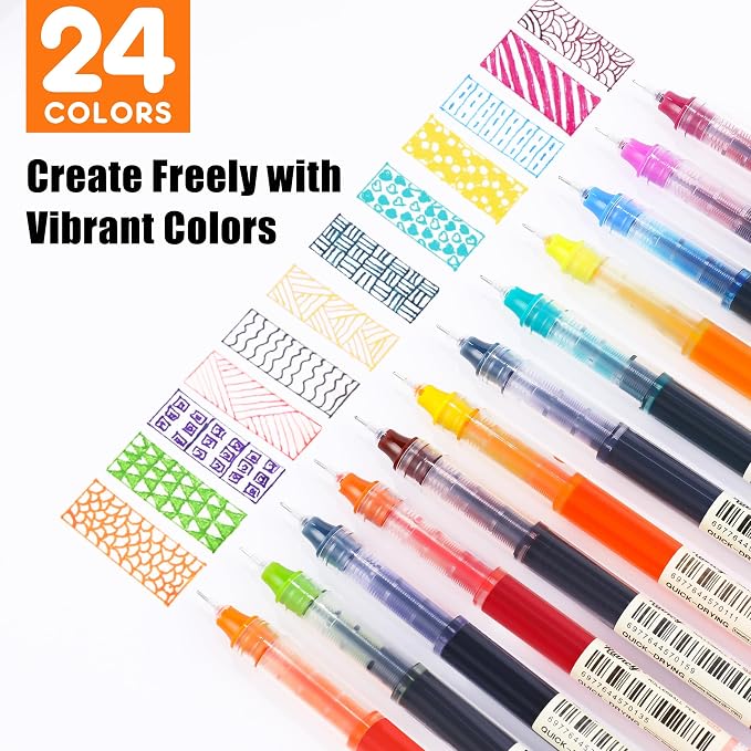 RIANCY Liquid Ink Rollerball Gel Pens, 0.5mm Extra Fine Point Tip, 24ct - Image 3