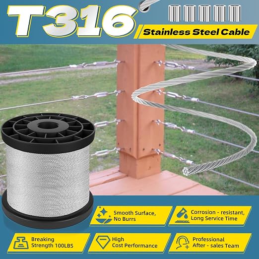 316 Stainless Steel Cable, 800FT 1/32IN Wire Rope - Image 5
