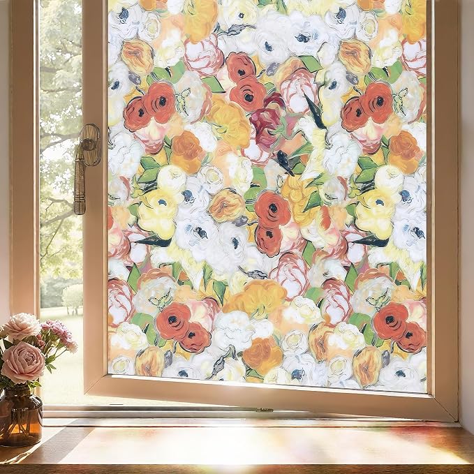 Window Privacy Film, Frosted Glass Decorative Static Cling, Removable Sun - Image 9