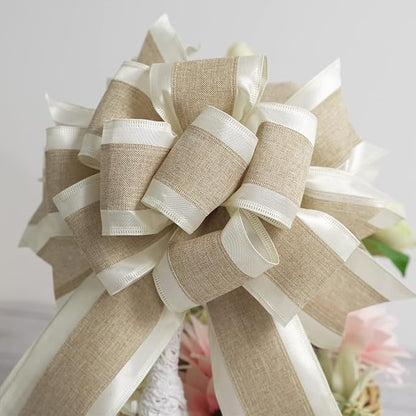 MEEDEE Burlap Wired Ribbon - Image 4
