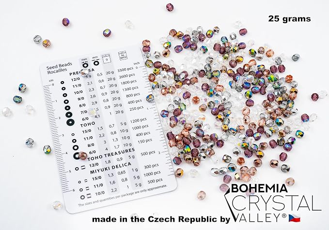 0.88 oz Mix of Faceted Fire Polished Pressed Czech Glass Beads 4mm, Warm Color - Image 2