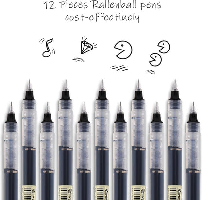 RIANCY Liquid Ink Rollerball Gel Pens, 0.5mm Extra Fine Point Tip, 12ct - Image 6