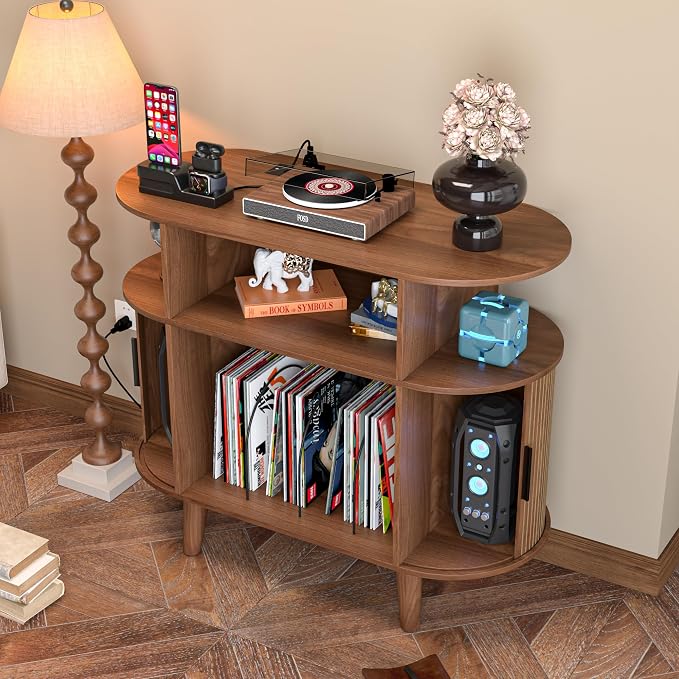 Large Round Record Player Stand - Image 6