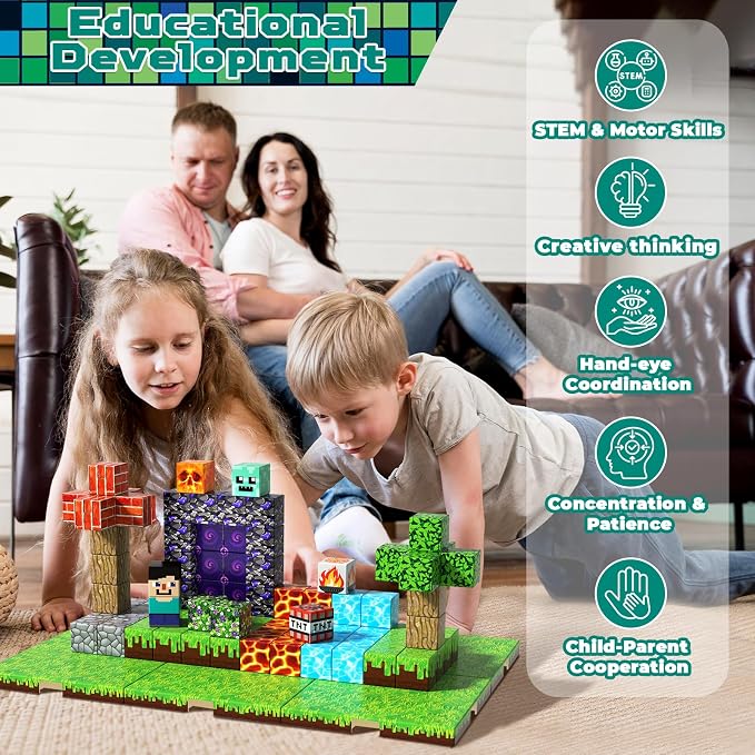 150PCS Magnetic Blocks with 6 Baseplate - Image 6