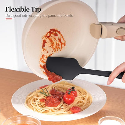 Silicone Flat Spoon Spatula Set, Luxiwise 600ºF Heat Resistant Kitchen Baking - Image 4