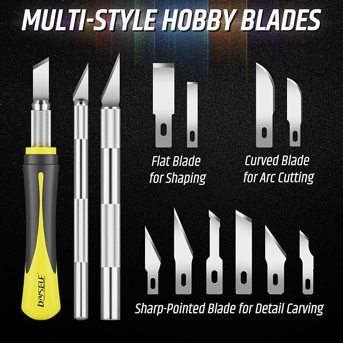 DIYSELF 16-Piece Craft Knife Set, Exacto Knife Set, 3-Piece Hobby Knife - Image 4