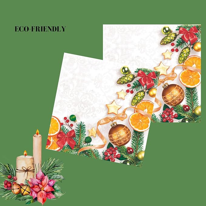 20-ct 13x13 Christmas Paper Decoupage Napkins, 3-Ply Servilletas Tissue Napkin - Image 4