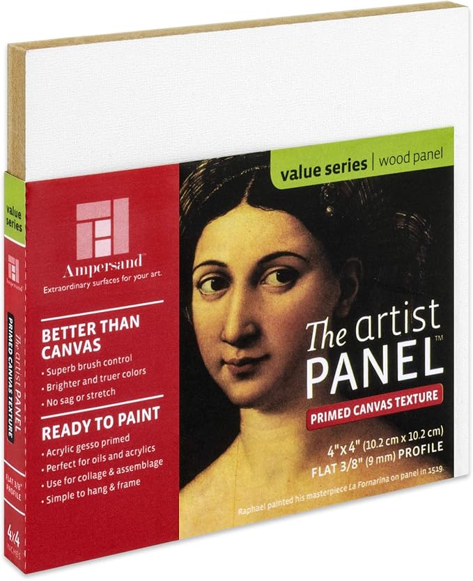Ampersand Art Supply Wood Gesso Art Painting Panel: Canvas Texture, 3/8 Inch by AmpersandArtSupply