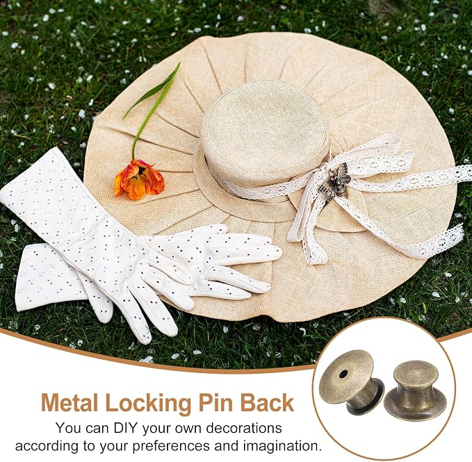 uxcell 30Pcs Metal Locking Pin Backs, Pin Keepers Locking Clasp Flat Head Clamp - Image 6
