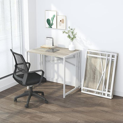 Small Folding Desk 32 inch, No Assembly Required Small Office Desk, Writing - Image 8